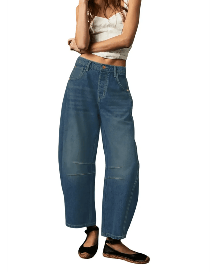 Moderne Damen Loose Fit Denim Jeans, sehr bequem und atmungsaktiv, die perfekte Wahl für entspannte Sommer-Outfits.
