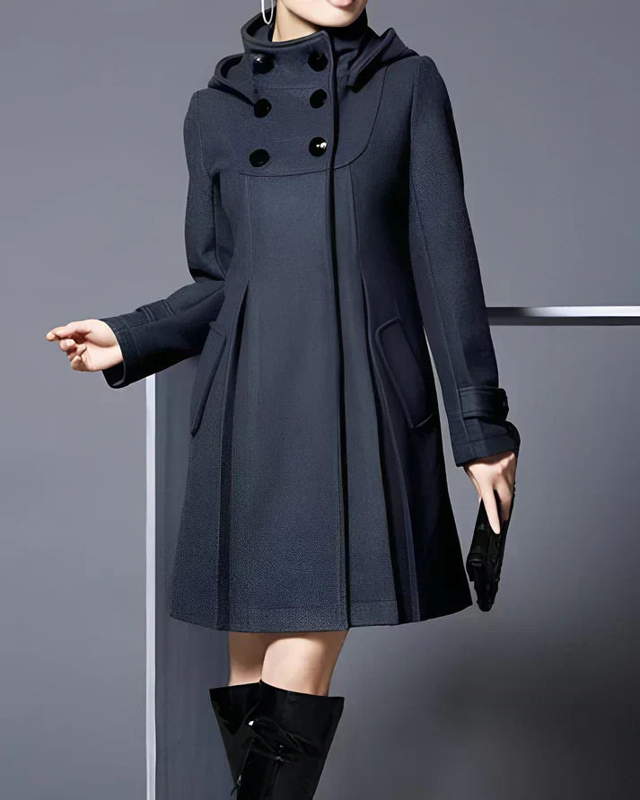 Stilvoller Damen Kapuzen-Wintermantel mit praktischen Taschen, ideal für Freizeit & kühle Temperaturen.