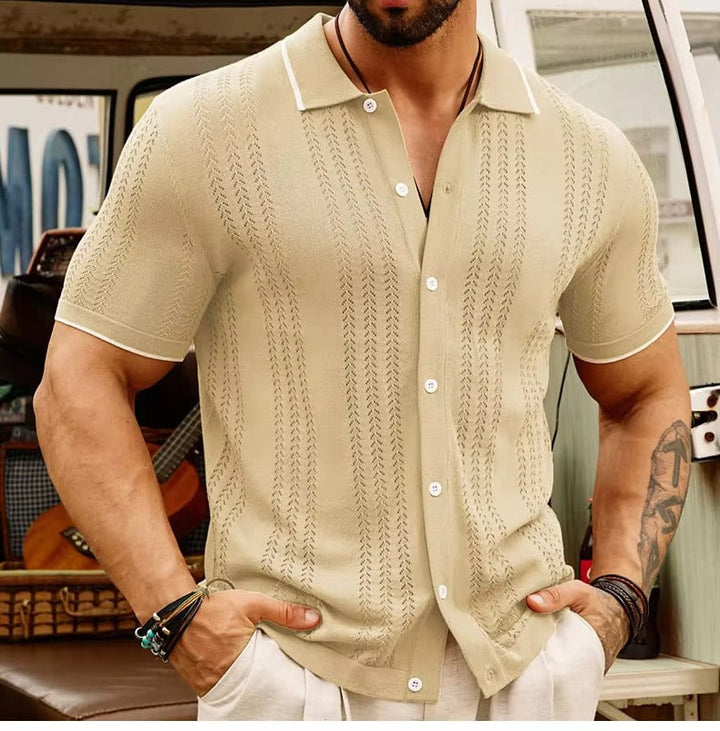Leano Herren Strick-Polohemd Baumwolle: atmungsaktiv, klassisch & elegant für Smart Casual Sommer-Outfits.