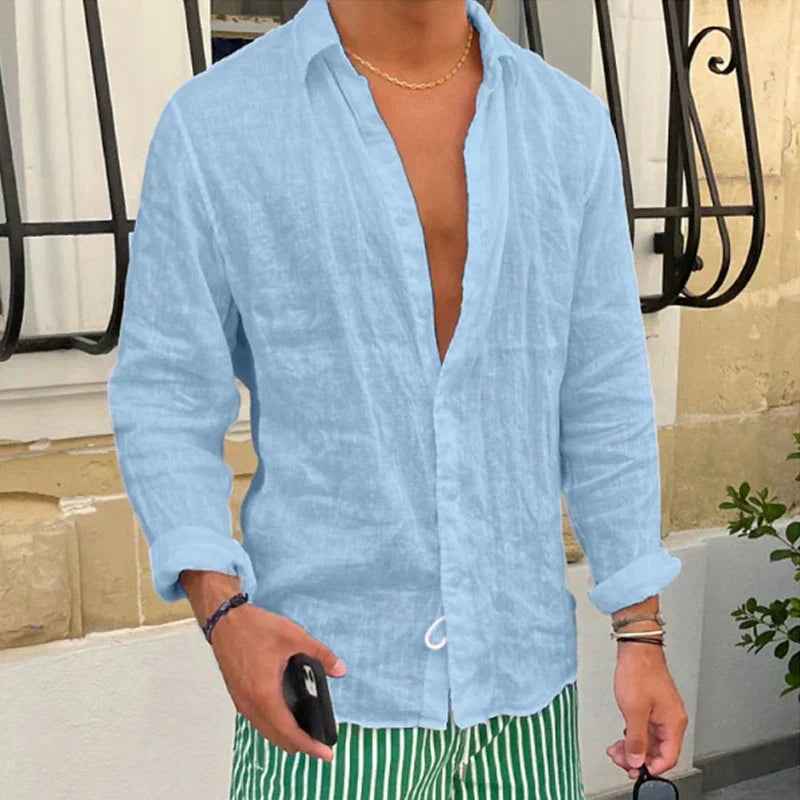 Casual Herren Sommerhemd in Taro, atmungsaktiv, locker sitzend, perfekt für Strand & Freizeit.