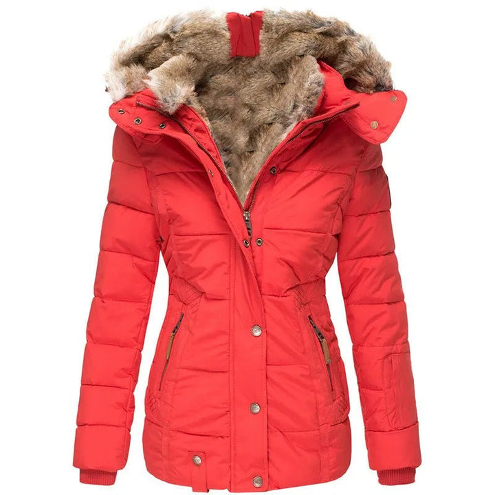 Bequemer, warmer Damenparka mit winddichter Kapuze, ideal als Winterjacke für den Alltag bei kaltem Wetter.