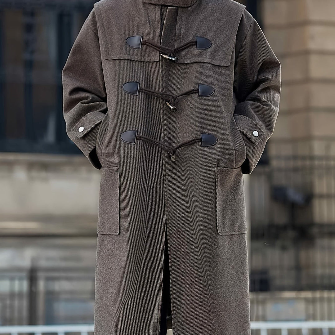 Komfortabler Herren Dufflecoat mit Kapuze & warmem Futter, hochwertiger Wintermantel.