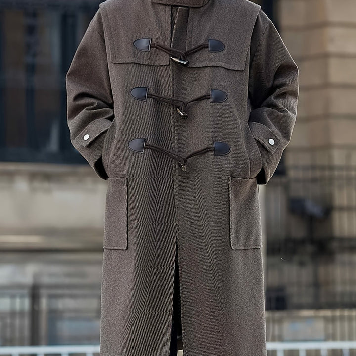 Komfortabler Herren Dufflecoat mit Kapuze & warmem Futter, hochwertiger Wintermantel.