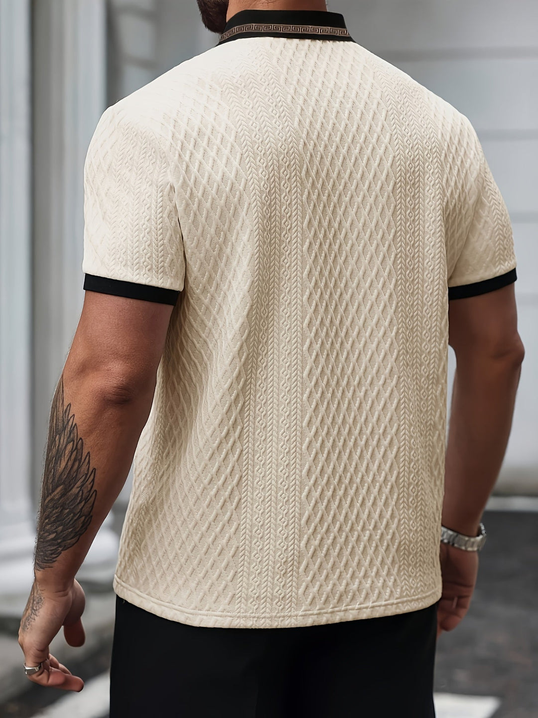 Stylisches Herren Farbblock Poloshirt, bequemes Sommer Oberteil mit sportlichem Touch.