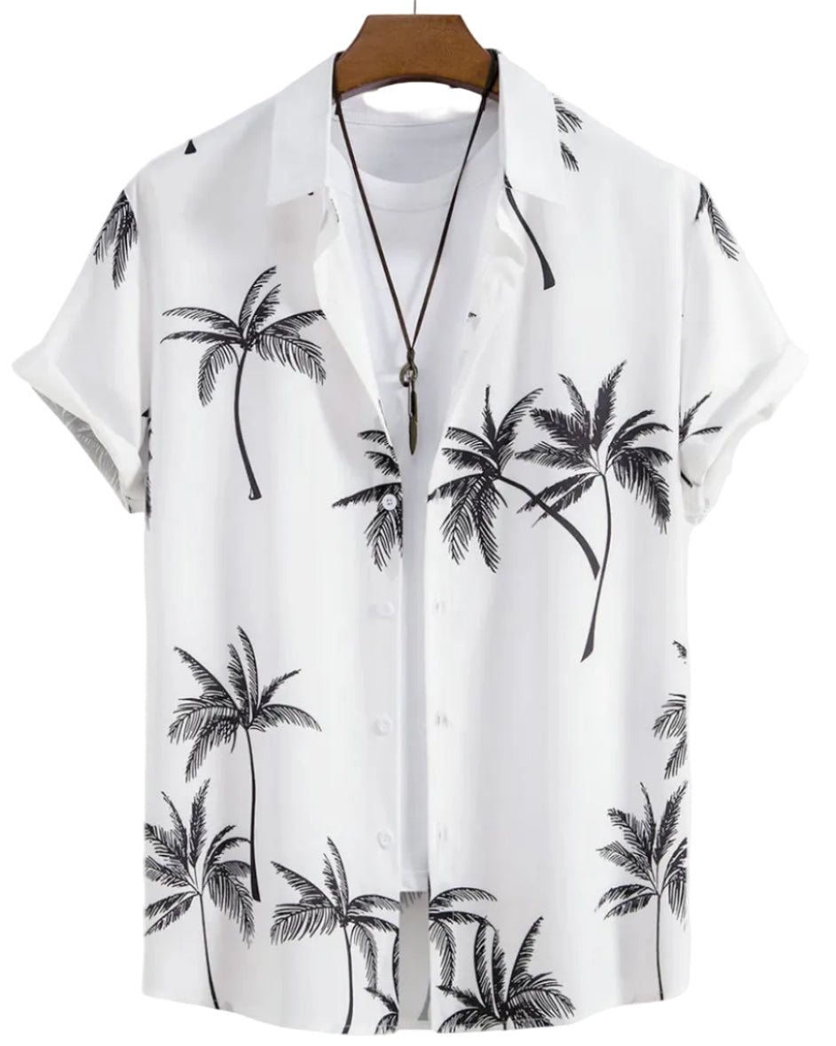 Stylisches Herren Printhemd, kurzärmlig, mit lebhaftem Blumenmuster. Sommerlich & frisch.