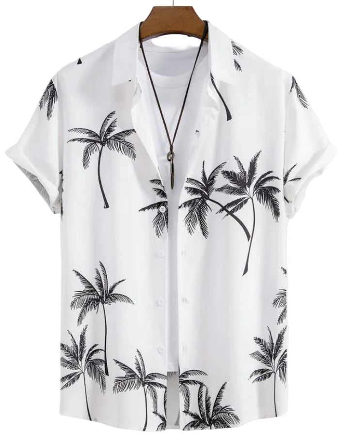Stylisches Herren Printhemd, kurzärmlig, mit lebhaftem Blumenmuster. Sommerlich & frisch.
