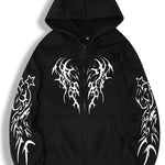 Schwarz mit weißem Tribal-Print