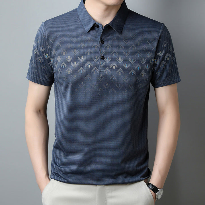 Herren Sommer Poloshirt mit stilvollem Print und Reverskragen, schnelltrocknend für bequeme Freizeit.