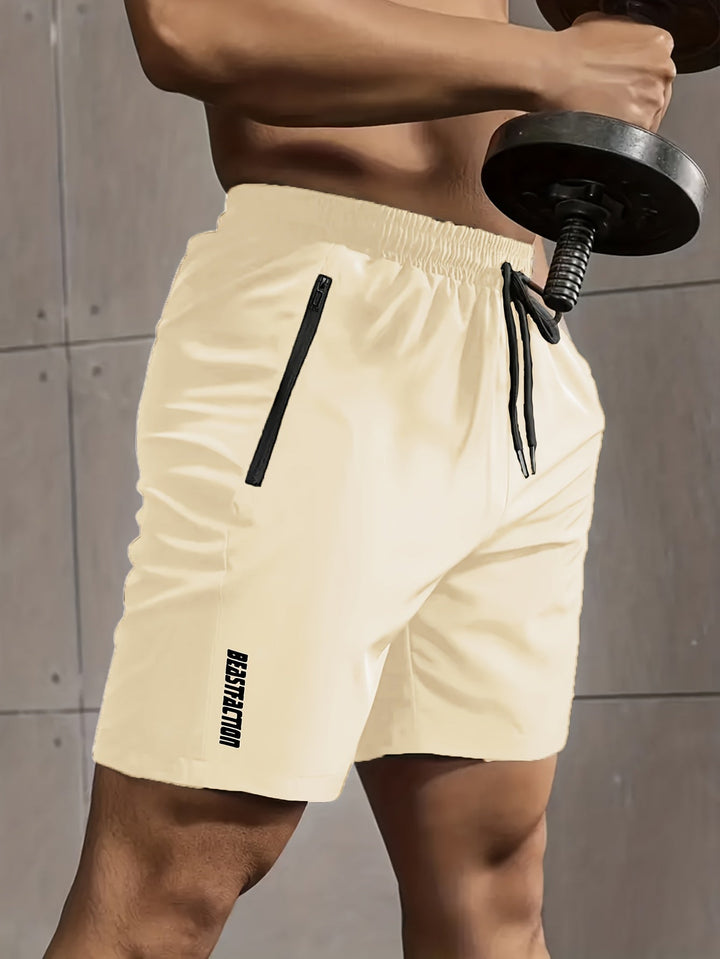 Moderne Herren Trainingsshorts, atmungsaktiv & mit Reißverschlusstaschen für jedes Workout.