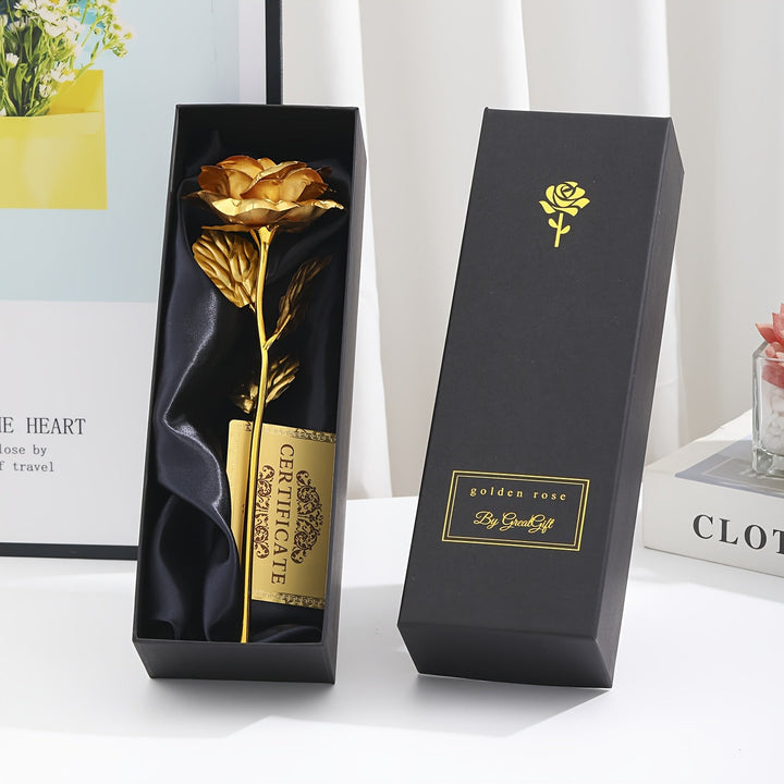 Ewige rote Kunstrose im exklusiven Geschenkset, ein dauerhaftes Symbol der Liebe für jede Dame.