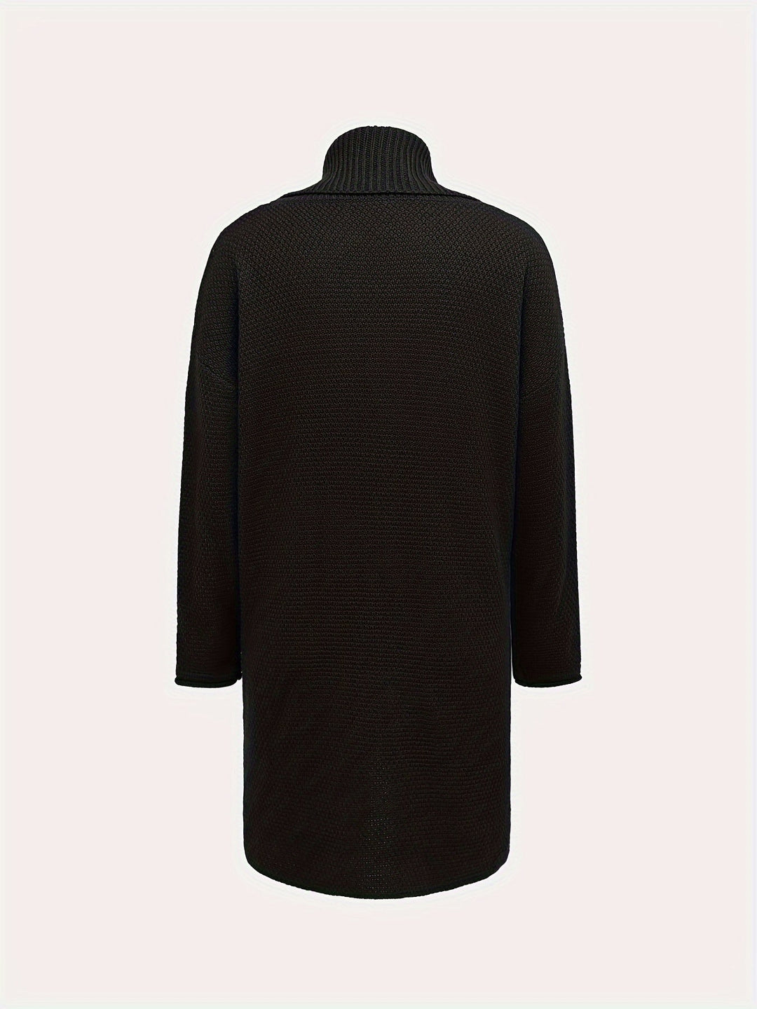 Hochwertiger Damen Rollkragen Pullover. Langes, elegantes Shirt mit asymmetrischem Schnitt für Herbst & Winter.