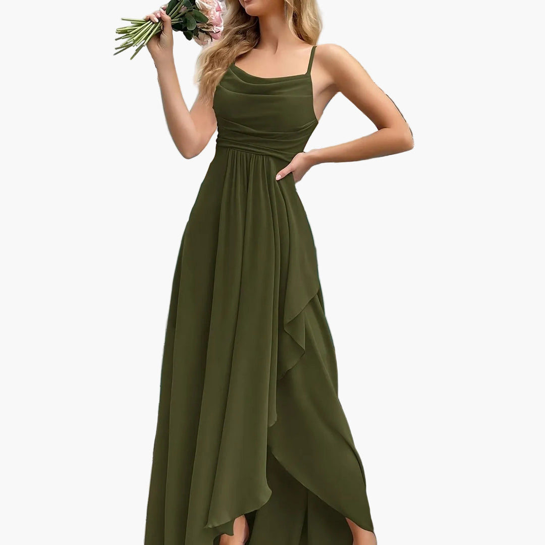 Abendkleid Damen, Maxilänge, Spaghettiträger, zeitlos elegant, Ballkleid.