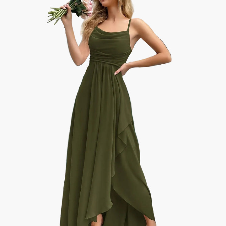 Abendkleid Damen, Maxilänge, Spaghettiträger, zeitlos elegant, Ballkleid.