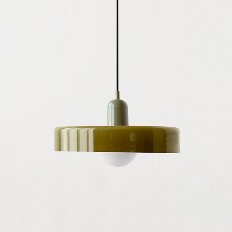 Design Pendelleuchte, Buntglas, im ikonischen Bauhausstil, beeindruckende Deckenleuchte.