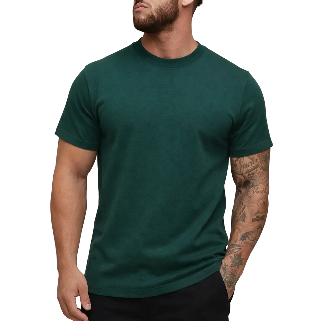 Herren Rundhals T-Shirt in Weiß, slim fit, atmungsaktiv, ideal für einen sauberen & frischen Alltagslook.