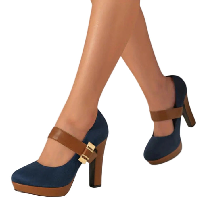 Stilvolle Damen Plateau-Pumps mit bequemem Absatz, ideal für Abende und elegante Freizeitlooks.