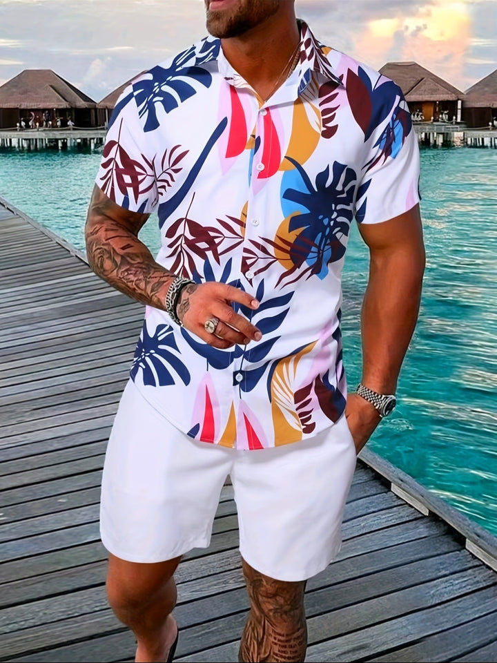Detailansicht des atmungsaktiven Stoffes vom Herren Sommer-Shorts-Set, ideal für Komfort und Stil.