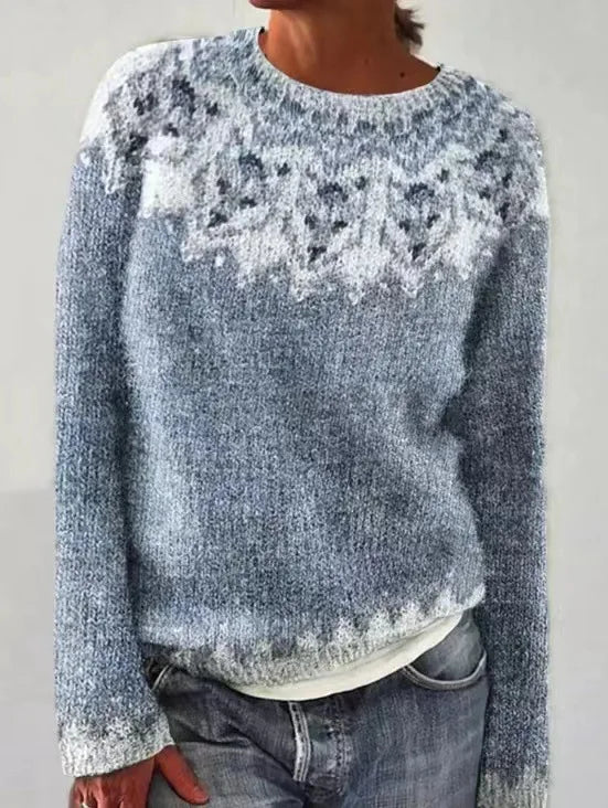 Warmer Damenpullover aus Strick für die Herbstmode, gemütlich und stilvoll im Retro-Design.