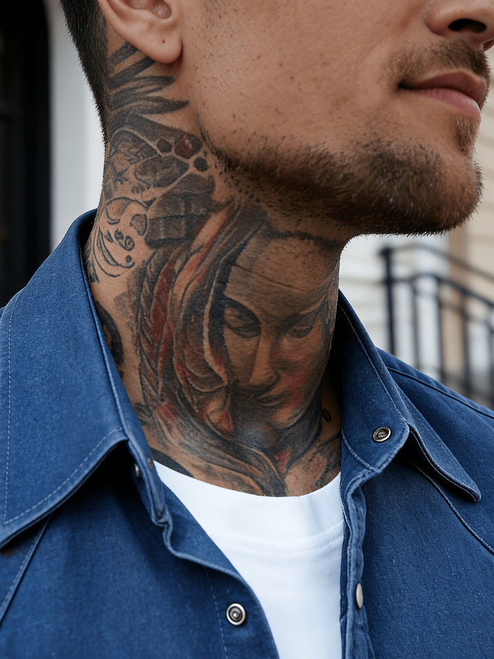 Trendiges Herren Westernhemd, Langarm, verkörpert lässige Herrenmode für den modernen Mann. Alltagslook.