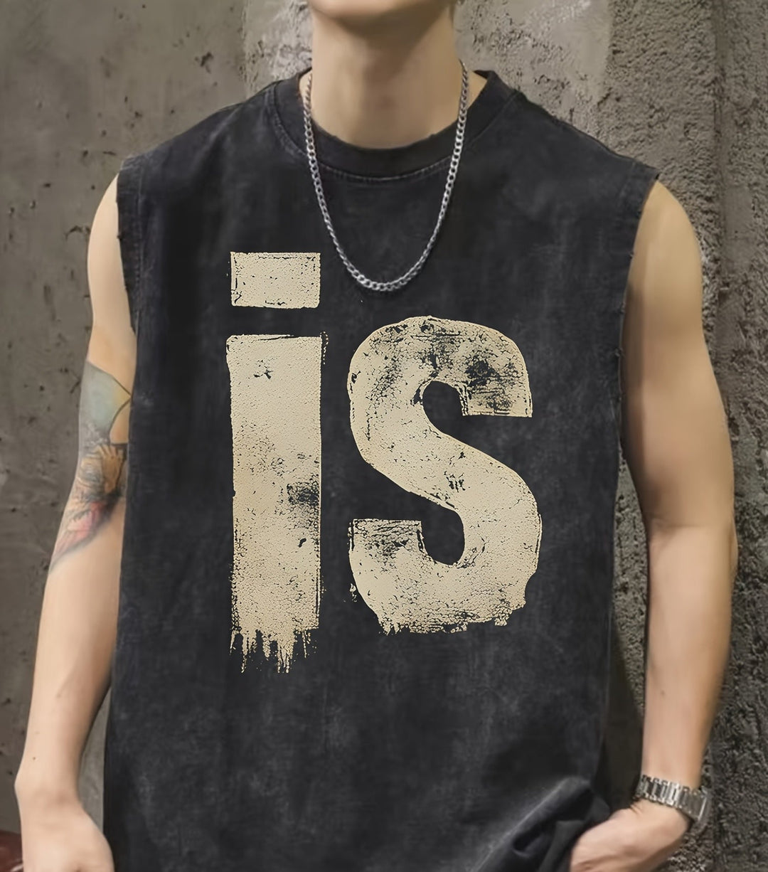 Herren Vintage Streetwear Muskelshirt mit markantem Print, lässigem Schnitt, ideal für Sommer & Freizeit.