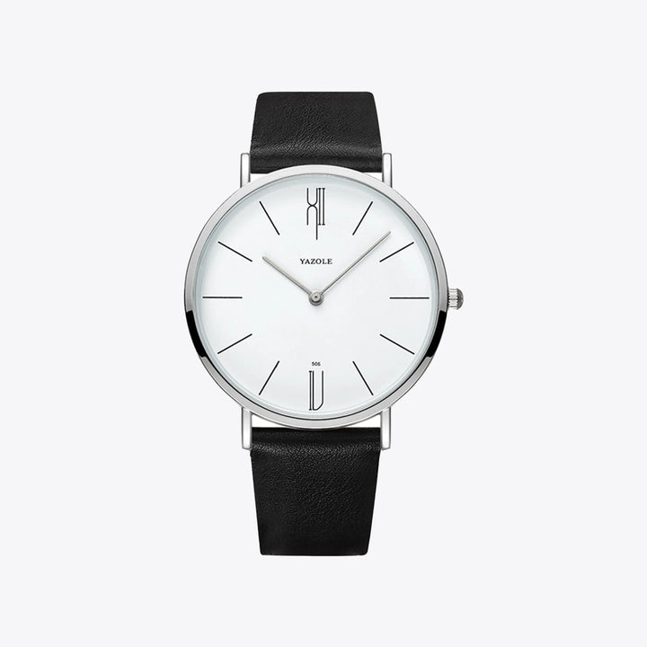 Klassische Herrenuhr mit zeitlosem Design, Lederband und robustem Edelstahlgehäuse, ideal für Männer.