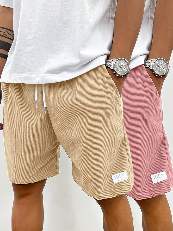 Weicher Cordstoff der Herrenshorts, perfekt für bequemen Streetwear-Stil im Sommer & Frühling.