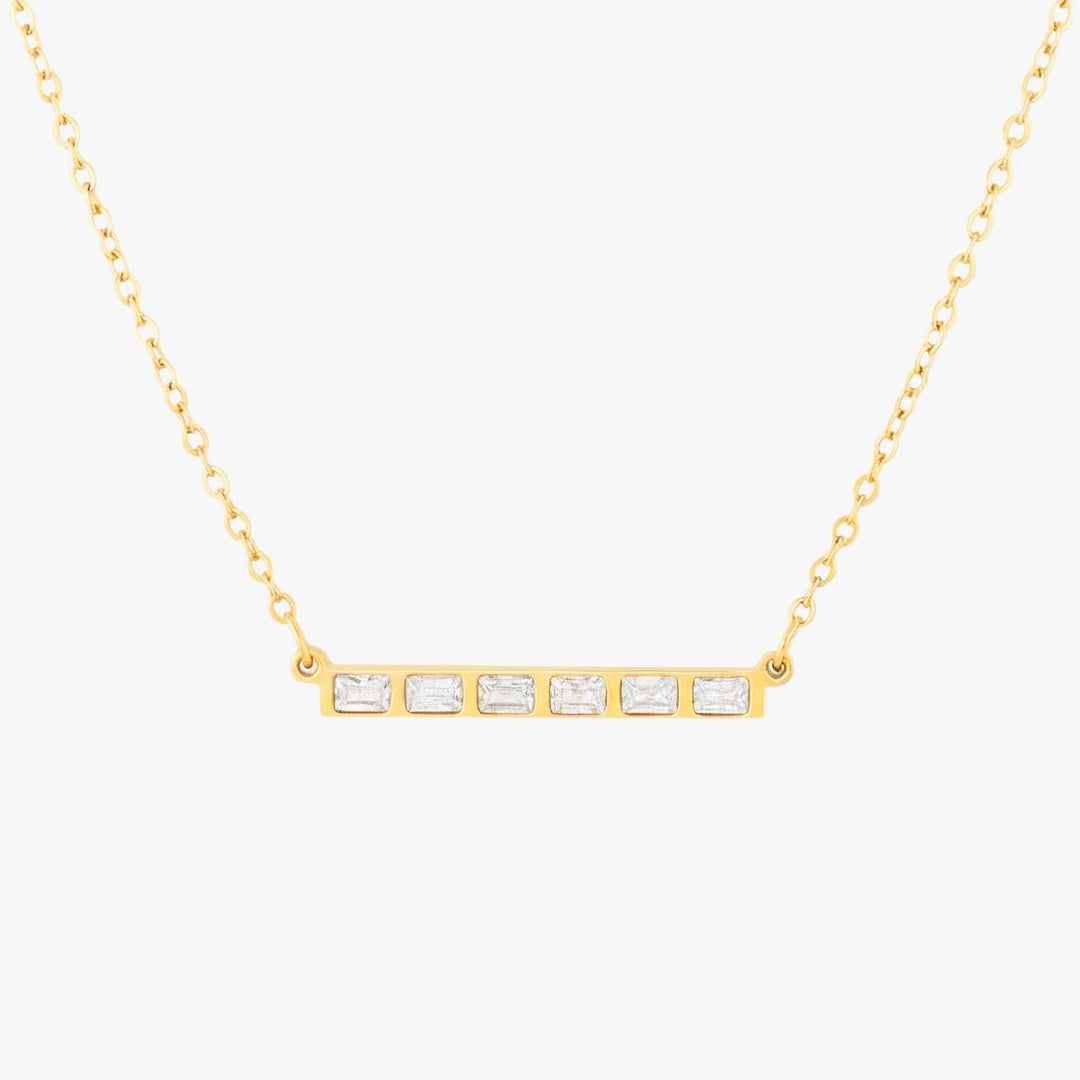 Hypoallergener Damen Choker Gold, Edelstahlkette mit glitzernden Zirkonsteinen, elegant.