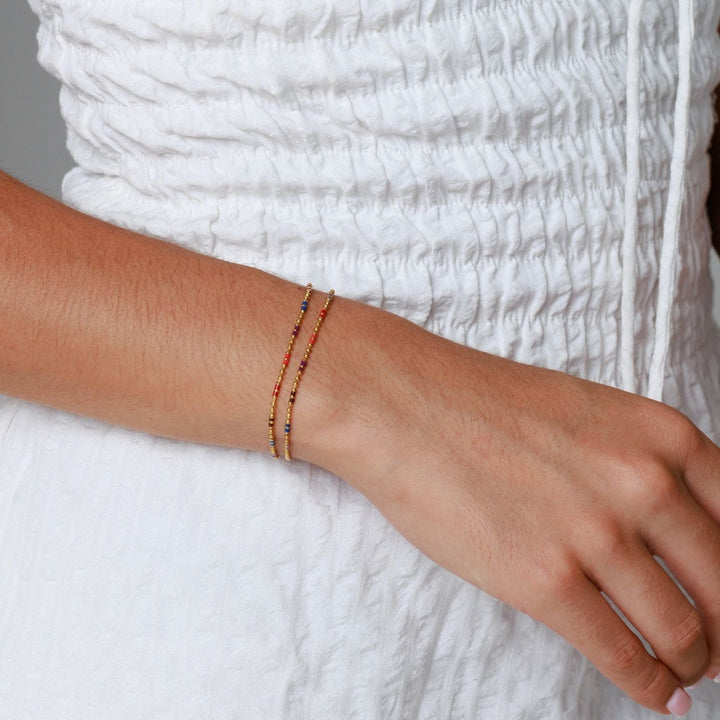 Damen Gliederarmband Gold aus Edelstahl, verstellbar, wasserfest & hypoallergen.