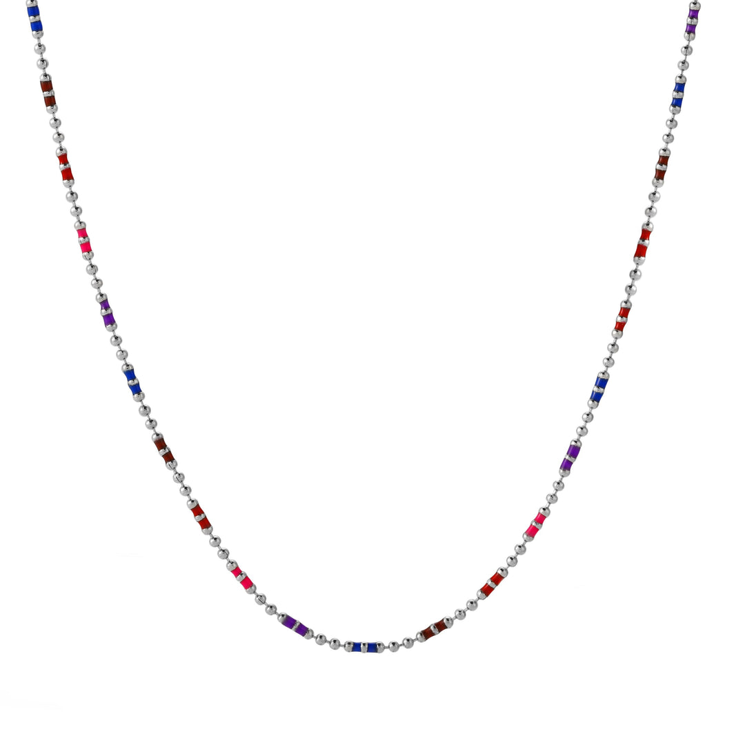 Elegante Gold Regenbogen Halskette, bunte Perlen Choker für Damen, wasserfest, verstellbar.