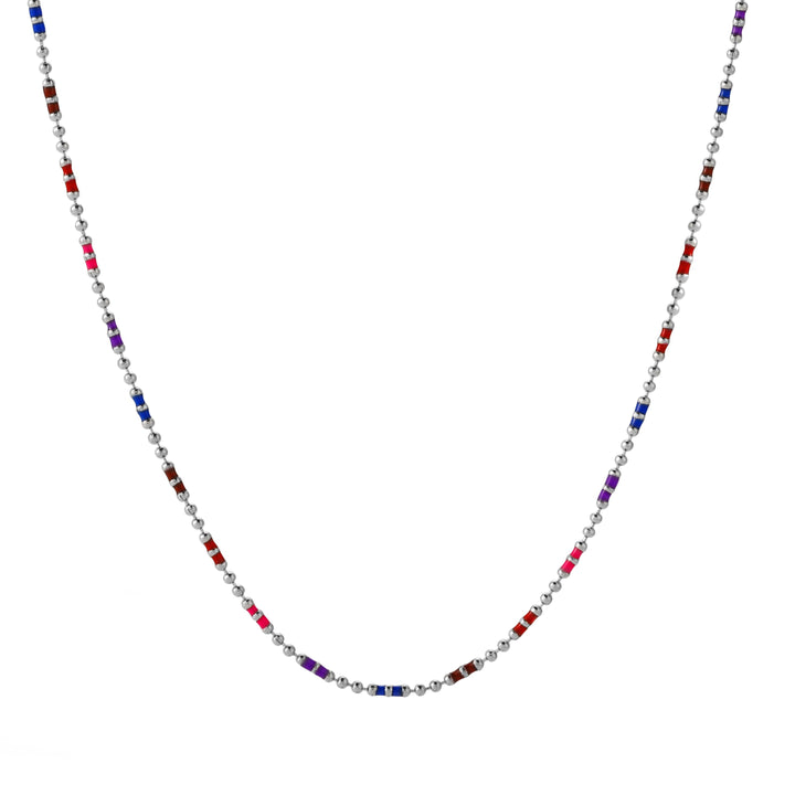 Elegante Gold Regenbogen Halskette, bunte Perlen Choker für Damen, wasserfest, verstellbar.