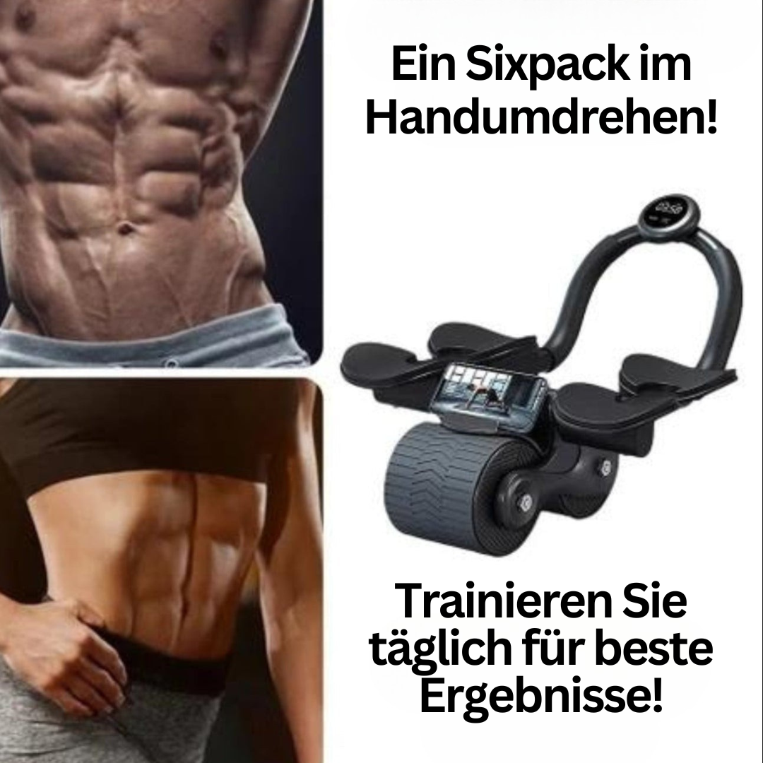 Person trainiert mit dem ergonomischen Bauchmuskeltrainer. Stärkt Core-Muskeln effektiv & gelenkschonend.