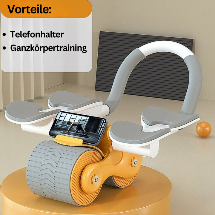 Ergonomische Griffe des Abrollers. Bieten Komfort und Halt für ein gelenkschonendes Bauchtraining.