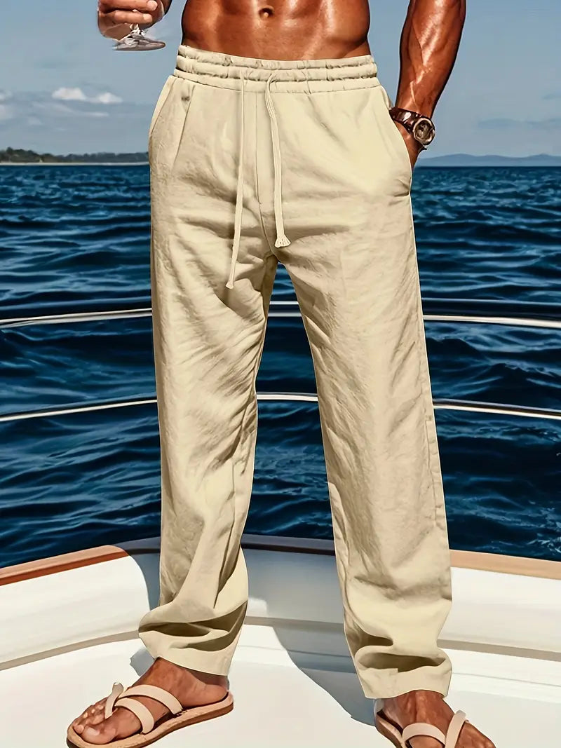 Graue Herrenhose im Loose Fit, locker & bequem. Vielseitige Sommerhose für jeden Anlass.