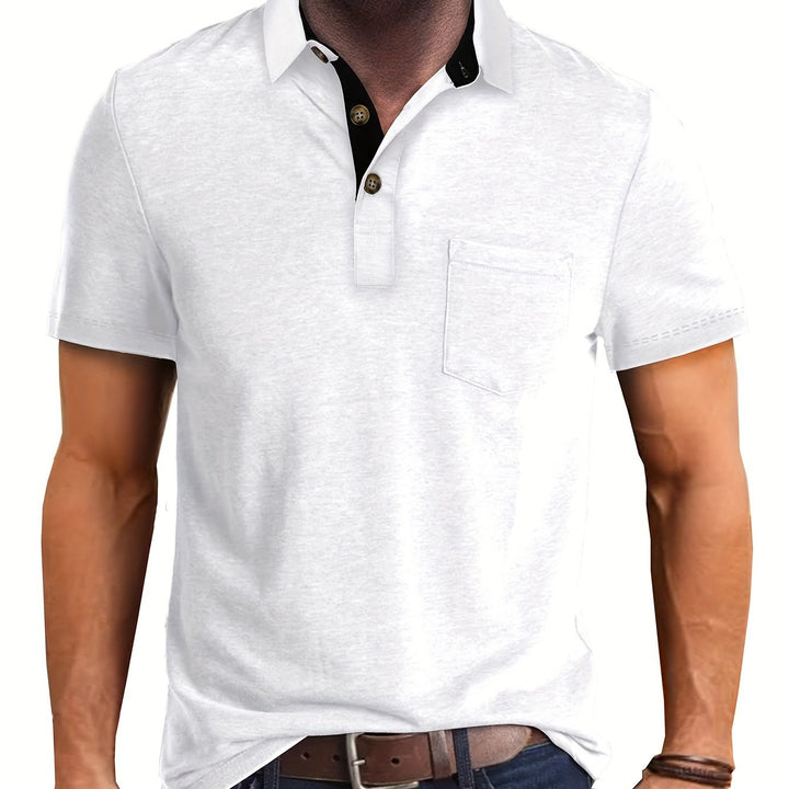 Vielseitiges Poloshirt für Herren. Kurzarm, mit Brusttasche. Perfekt für Frühling, Sommer, Büro & Freizeit.