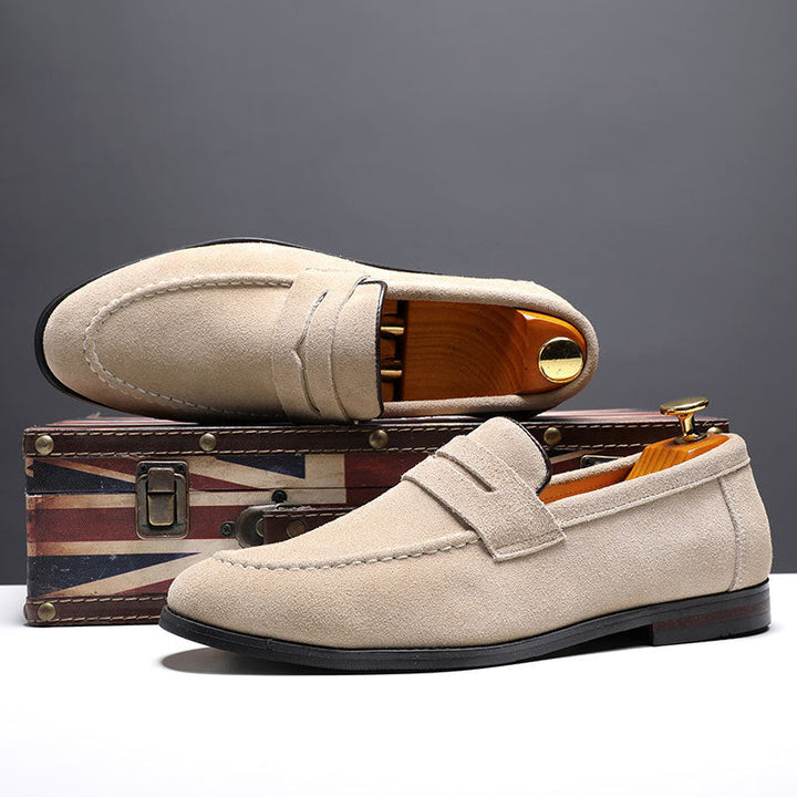 Herren Slip-On Loafer aus Leder für stilvollen Alltagskomfort, Business Casual. Flacher Absatz.