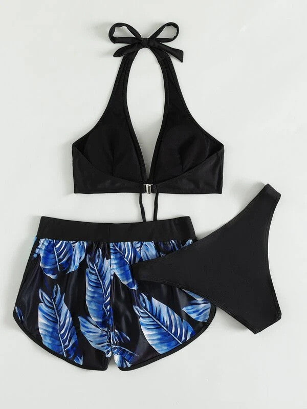 Frauen Bikini Set mit Shorts – komfortabel, schnelltrocknend und stilvoll. Perfekt für den Sommerstrand.
