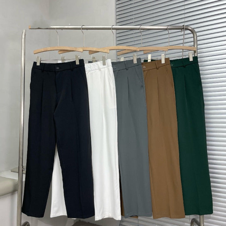 Moderne Herren Business Hose in Braun, Wide-Leg Design, ideal für Büro und stilvolle Freizeit.