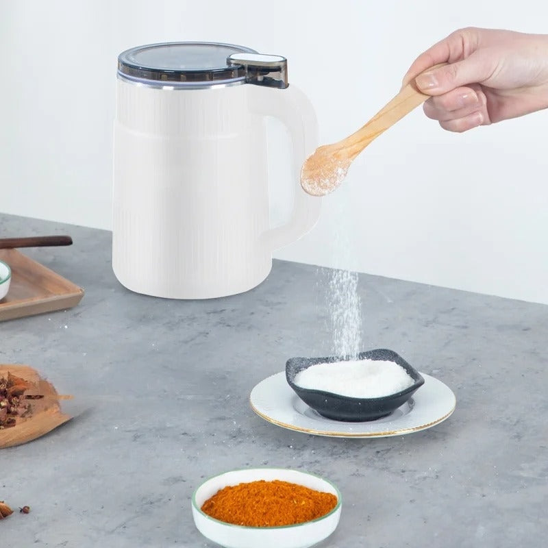 Robuste elektrische Mehlmühle mahlt Weizen für frisches Mehl, perfektes Backzubehör für die Küche.