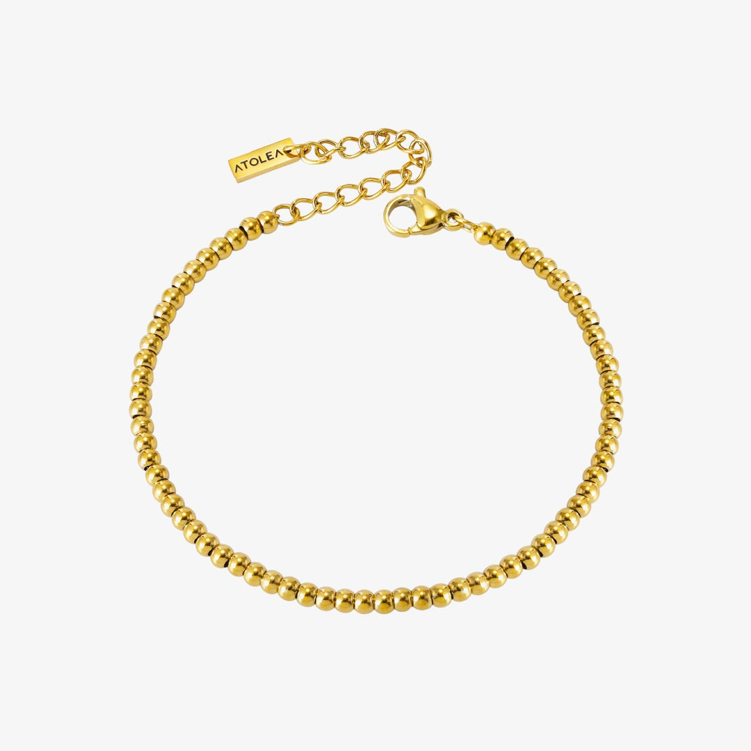 Minimalistisches Perlenarmband für Damen aus hypoallergenem Edelstahl, verstellbar, wasserfest.