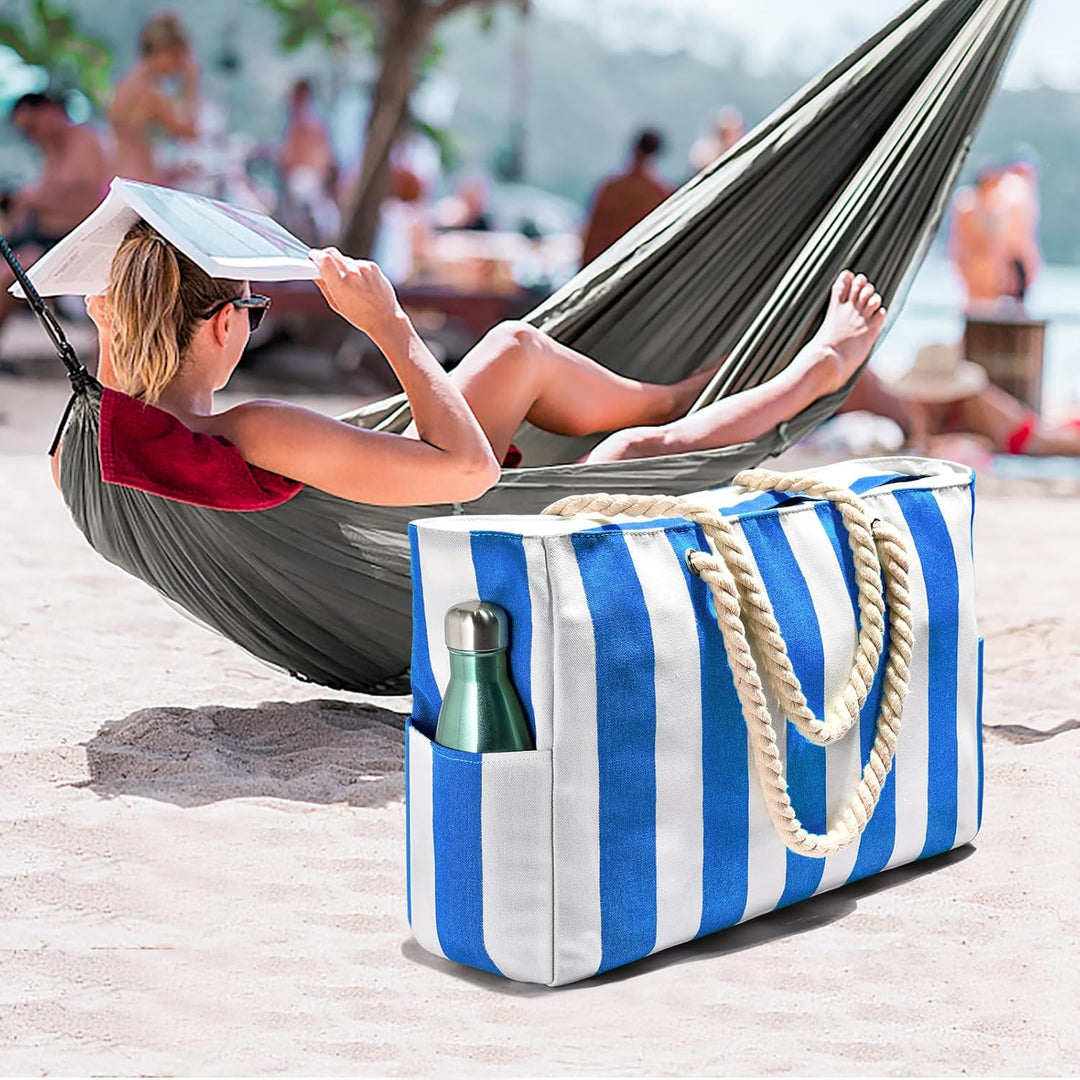 Geräumige Badetasche für Damen, robust, sanddicht. Für Poolpartys und pure Erholung.
