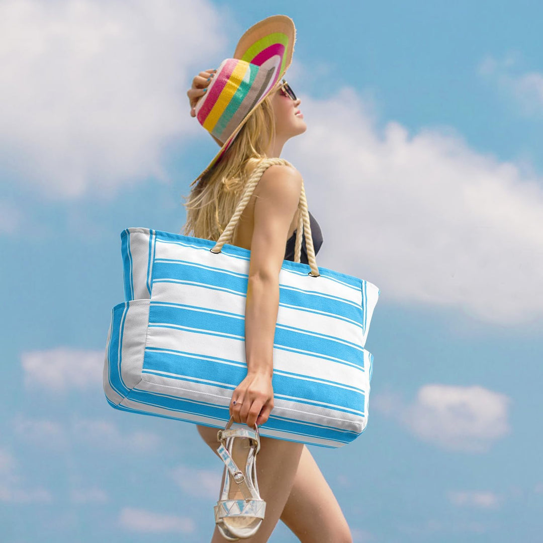 Geräumige Badetasche für Damen, robust, sanddicht. Ideal für häufige Schwimmbadbesuche.