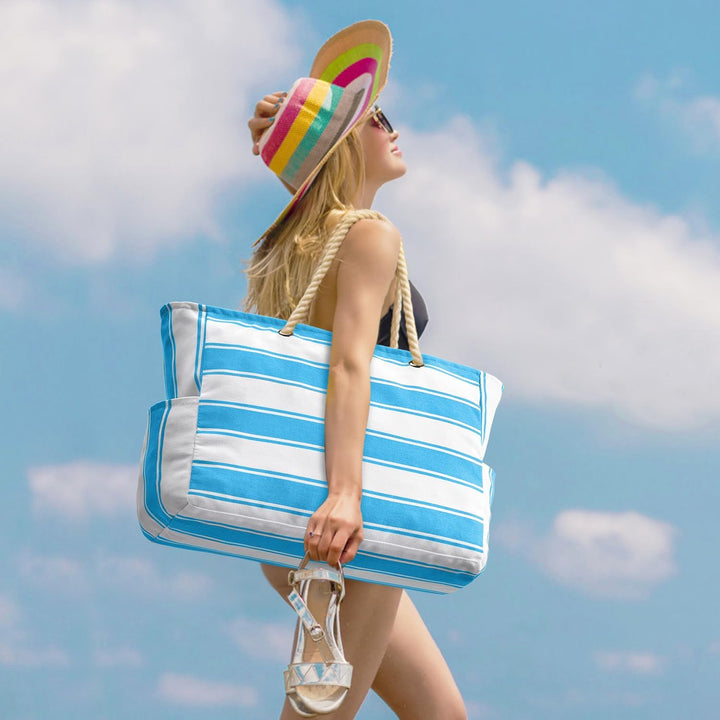 Geräumige Badetasche für Damen, robust, sanddicht. Ideal für häufige Schwimmbadbesuche.