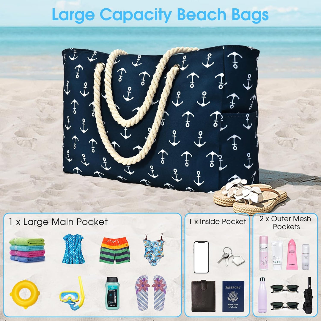 Große, robuste Damen Tote Bag mit Reißverschluss, perfekt als Reisetasche.