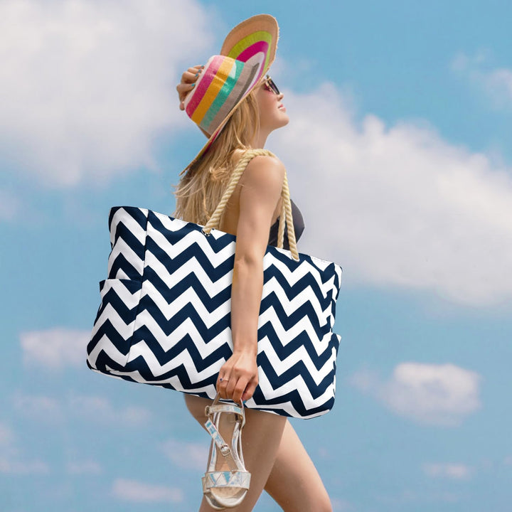 Wasserdichte Damen Tote Bag, groß, mit Reißverschluss für Pendlerinnen.