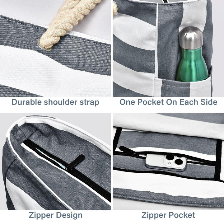Große Damen Tote Bag, wasserdicht, mit Reißverschluss, perfekt als Wickeltasche.
