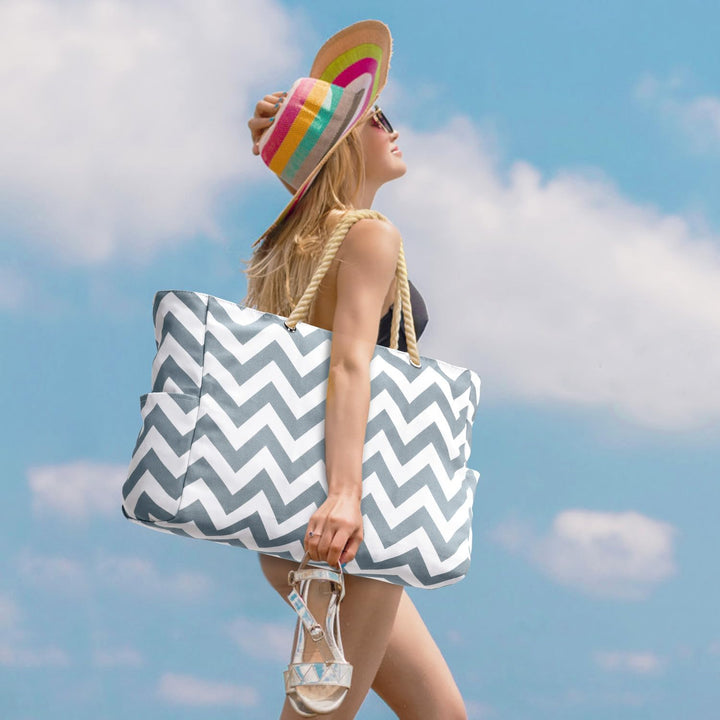 Geräumige Damen Tote Bag, wasserdicht, mit Reißverschluss, für Sportbekleidung & Schuhe.