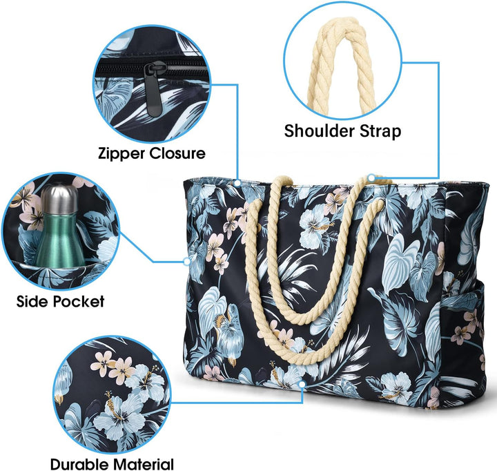 Vielseitige Damen Tote Bag, wasserdicht, groß, mit Reißverschluss, in verschiedenen Farben.