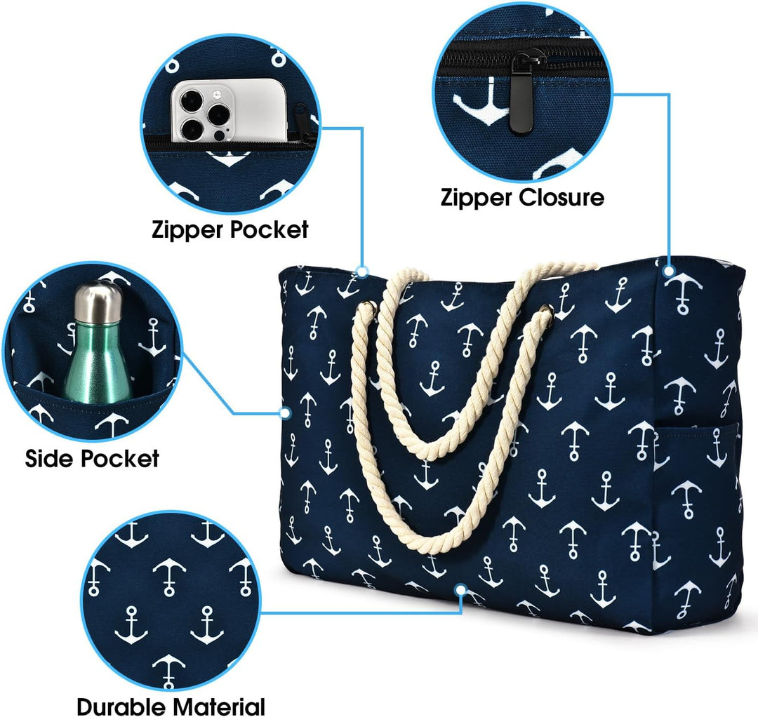 Funktionale Damen Schultertasche, wasserdicht, groß, mit Reißverschluss, für Bücher.