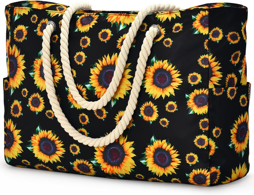 Große Damen Tote Bag, wasserdicht, mit Reißverschluss, aus robustem Textilmaterial.