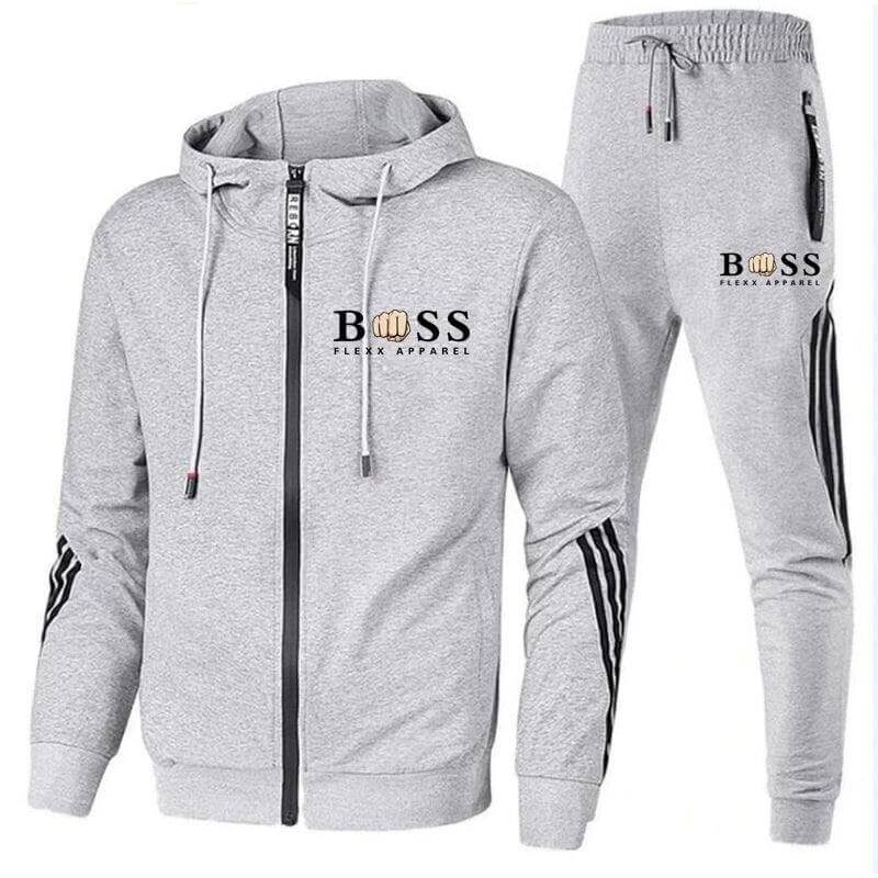 Vielseitiger Herren Zweiteiler: Sportliche Reißverschlussjacke & bequeme Jogginghose. Ideal für Training & Freizeit.